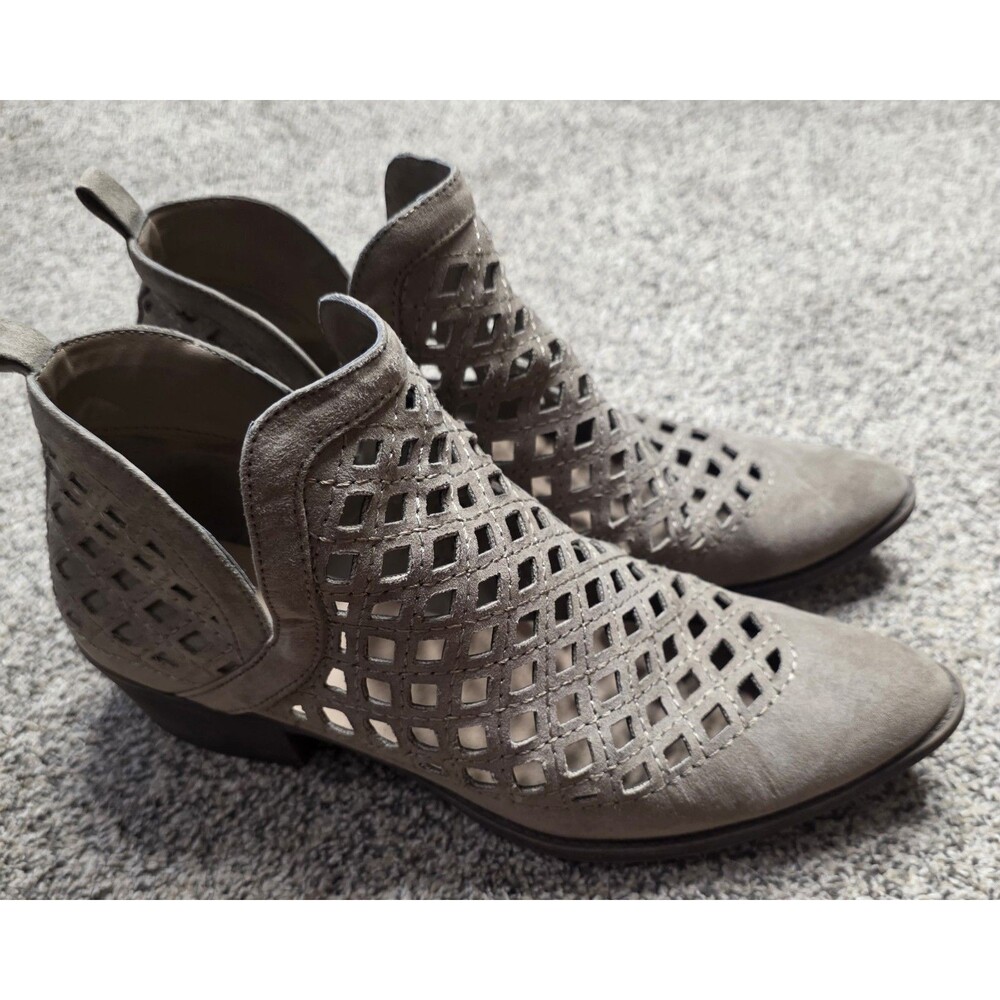 Mossimo Supply Co. Geometric Cutout Booties Size 10 Tan Pull On Low Heel